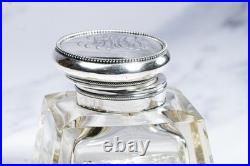 Stunning Large Ornate Antique Paperweight Sterling Silver Desk Inkwell
