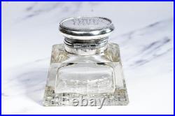Stunning Large Ornate Antique Paperweight Sterling Silver Desk Inkwell