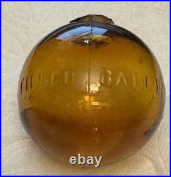 Super Rare Antique Ira Paine's Filled Amber Glass Target/shooting Ball, 2.5