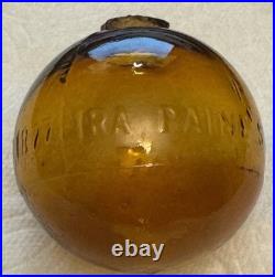 Super Rare Antique Ira Paine's Filled Amber Glass Target/shooting Ball, 2.5