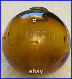 Super Rare Antique Ira Paine's Filled Amber Glass Target/shooting Ball, 2.5