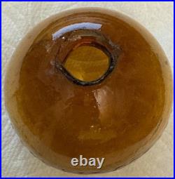 Super Rare Antique Ira Paine's Filled Amber Glass Target/shooting Ball, 2.5