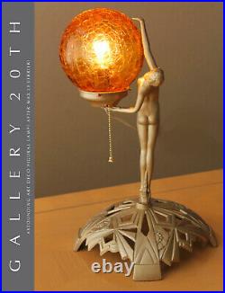 Superb! Art Deco Nude Figural Lamp! After Max Le Verrier! Fayral Bouval 1925 30s
