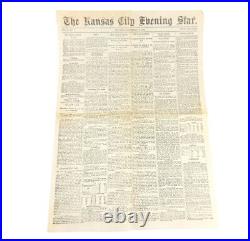 The Kansas City Evening Star Antique 1880 Volume 1 Number 1 Hammerslough and Co