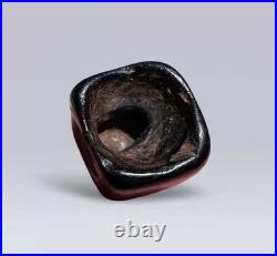 Tibet 16th Century Old Antique Buddhist Carved Black Stone Seal Stamper Amulet