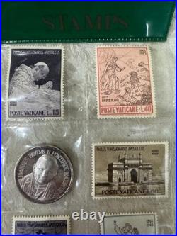 Title Vatican John Paul II Stamp & Coin Collection Antique Used Coins 3cm Char