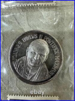 Title Vatican John Paul II Stamp & Coin Collection Antique Used Coins 3cm Char