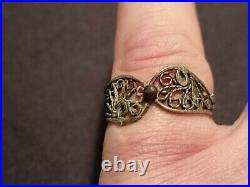 Tudor Antiquity silver openwork ring wearable! Please read description LA36t