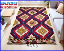 Turkish Kilim Rug COLLECTIBLE Super Fine Vintage 1950s Flat Weave 4x7 ft Aprx