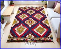 Turkish Kilim Rug COLLECTIBLE Super Fine Vintage 1950s Flat Weave 4x7 ft Aprx
