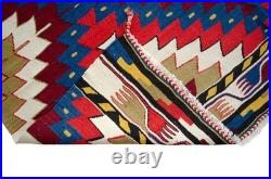 Turkish Kilim Rug COLLECTIBLE Super Fine Vintage 1950s Flat Weave 4x7 ft Aprx
