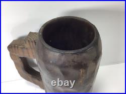 U51 Vintage Antique Collectible Artistic 19th Century Wooden Mug
