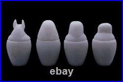 UNIQUE 4 CANOPIC JARS BOX Isis Anubis Ancient Egyptian Handmade Sculpture