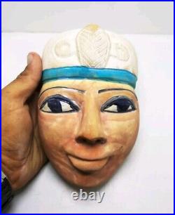 UNIQUE ANCIENT EGYPTIAN ANTIQUITIES Colorful Mask for King Of Egypt Pharaonic BC