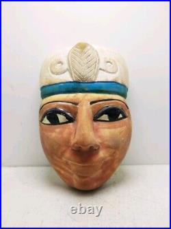 UNIQUE ANCIENT EGYPTIAN ANTIQUITIES Colorful Mask for King Of Egypt Pharaonic BC