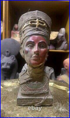 UNIQUE ANCIENT EGYPTIAN ANTIQUITIES Statue Queen Nefertiti Pharaonic Egyptian BC