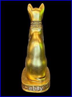 UNIQUE ANCIENT EGYPTIAN LARGE Gold Art Statue Goddess Bastet Cat