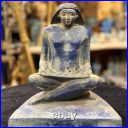 UNIQUE Authentic Sculpture Of Egyptian Artifacts Of Figurine Seated Scribe Bc