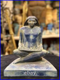 UNIQUE Authentic Sculpture Of Egyptian Artifacts Of Figurine Seated Scribe Bc