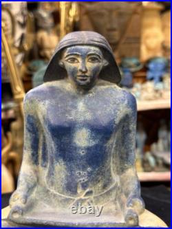 UNIQUE Authentic Sculpture Of Egyptian Artifacts Of Figurine Seated Scribe Bc