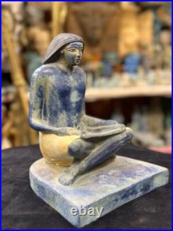 UNIQUE Authentic Sculpture Of Egyptian Artifacts Of Figurine Seated Scribe Bc