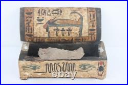UNIQUE PHARAONIC HANDMADE ANCIENT EGYPTIAN Mummufucation Ushabti Wooden Box (BD)
