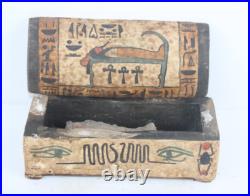 UNIQUE PHARAONIC HANDMADE ANCIENT EGYPTIAN Mummufucation Ushabti Wooden Box (BD)