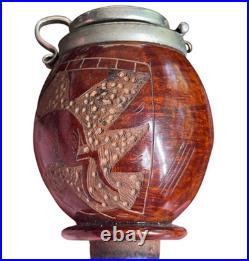 UNKNOWN Antique PIPE BOWL HOOKAH PIECES German Carved Briarwood HORN Wind Cap