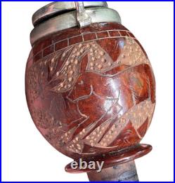 UNKNOWN Antique PIPE BOWL HOOKAH PIECES German Carved Briarwood HORN Wind Cap