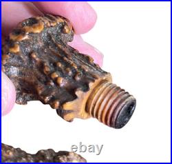 UNKNOWN Antique PIPE BOWL HOOKAH PIECES German Carved Briarwood HORN Wind Cap