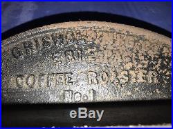 Ultra Rare Griswold No. 1 Cast Iron Coffee Roaster. Antique