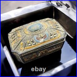 Unique Scarab jewelry Box Ancient Egyptian Antiquities Engraved with Pyramids BC