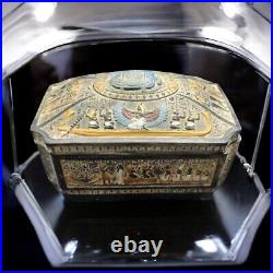 Unique Scarab jewelry Box Ancient Egyptian Antiquities Engraved with Pyramids BC