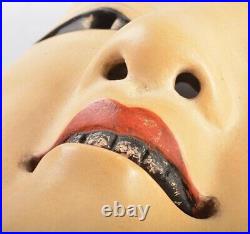 Used Noh Mask wood carving Antique collection Japan