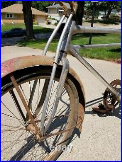 VINTAGE 1930's Hawthorne Duralum Silver King First Aluminum Bike ANTIQUE Pre War