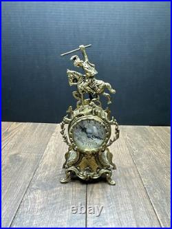 VINTAGE PORTUGAL Bronze Mantel Clock