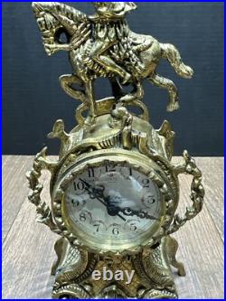 VINTAGE PORTUGAL Bronze Mantel Clock