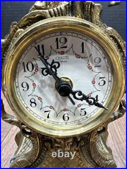 VINTAGE PORTUGAL Bronze Mantel Clock