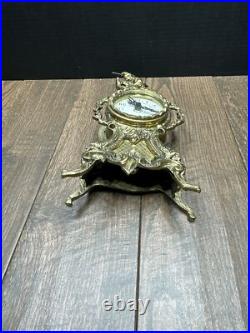 VINTAGE PORTUGAL Bronze Mantel Clock