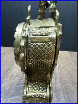 VINTAGE PORTUGAL Bronze Mantel Clock
