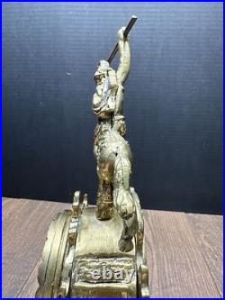 VINTAGE PORTUGAL Bronze Mantel Clock