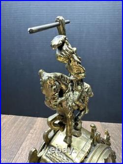 VINTAGE PORTUGAL Bronze Mantel Clock