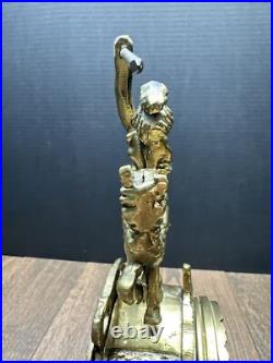 VINTAGE PORTUGAL Bronze Mantel Clock