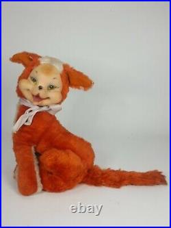 VTG Rushton Rubber Face Fox Stuffed Animal Plush Small RARE Collectible 1950's