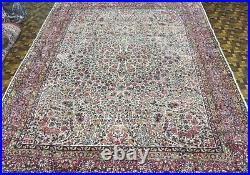 Very Fine antique Ivory field Rug. Size &' 8 X 11' 7