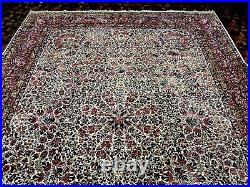 Very Fine antique Ivory field Rug. Size &' 8 X 11' 7