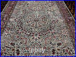 Very Fine antique Ivory field Rug. Size &' 8 X 11' 7