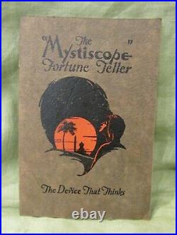 Very RARE Antique 1925 THE MYSTISCOPE Fortune Teller Spinner Wheel Box Halloween
