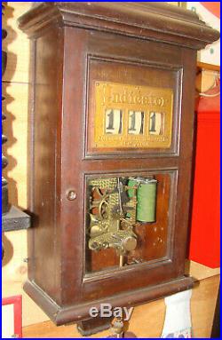 Very Rare Antique Gamewell Fire Indicator Gong Box With Pull Cord & Keys