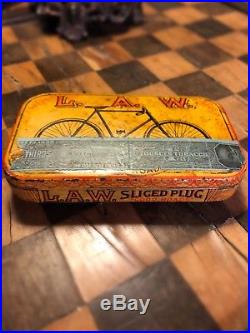 Very Rare Antique L. A. W. League Of American Wheelman Litho Tobacco Tin 1898